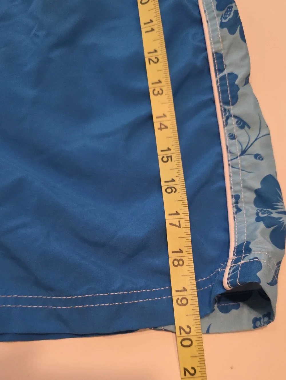 Faded Glory Men's Blue Floral Board Shorts Swim Trunks XL (40-42) Beach Surf